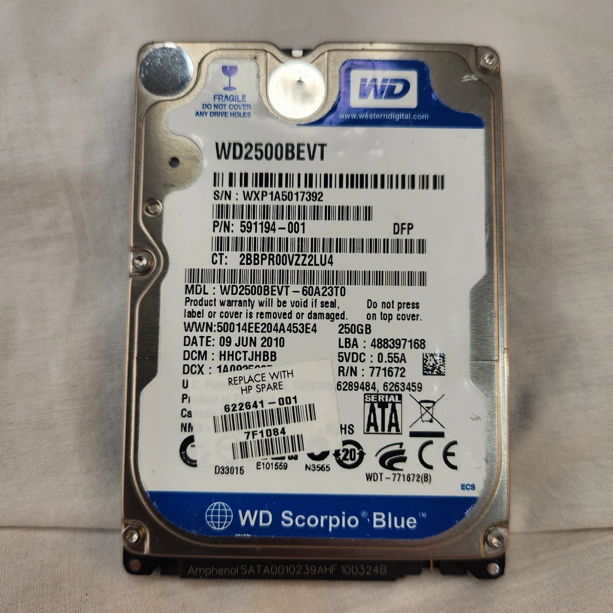(未使用･未開封品)　WESTERN DIGITAL 2.5インチ内蔵HDD 250GB U-ATA100 5400rpm 8MB WD2500BEVE sdt40b8 Western Digital 250GB Internal Hard Disk Drives 2.5 in Form Factor