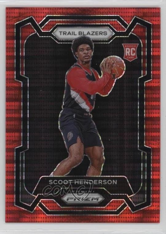 2023-24 Panini Prizm Red Seismic Prizm 135/299 Scoot Henderson #141 1a31