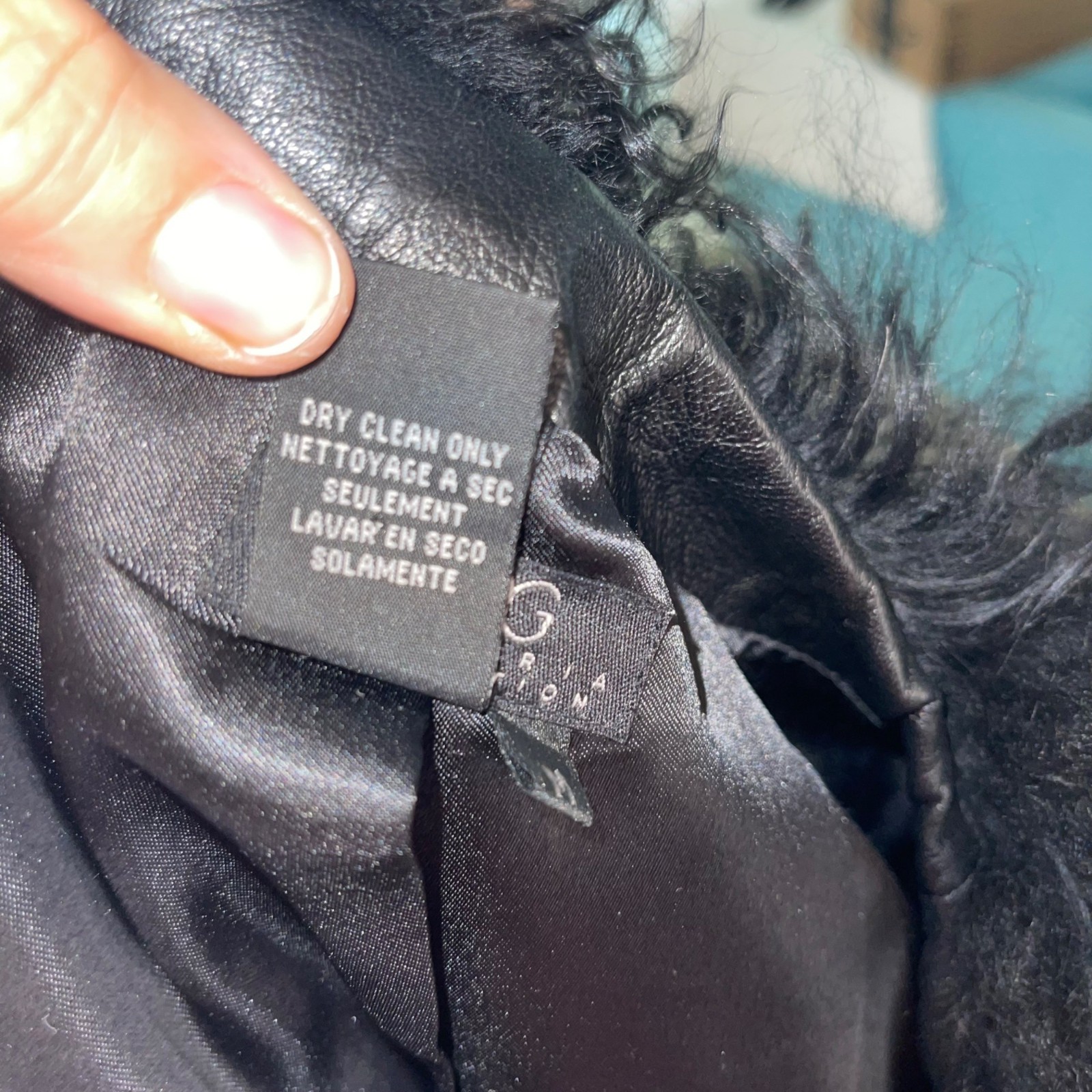 BCBG Max Azria Collection Mongolian Fur Coat Vintage Womens Size Medium Black image 7