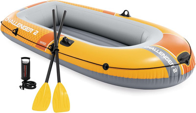 INTEX Challenger 2 Inflatable Boat Set: Includes Deluxe 48In Boat Oars and High-
