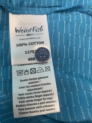 Weird Fish Blue Polo Shirt Size Small New - Picture 4 of 5