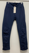 NWT, XCVI PANTS - Navy Cotton, Ribbed Knit Waist/Side Panel, Pull On, Med 25" In