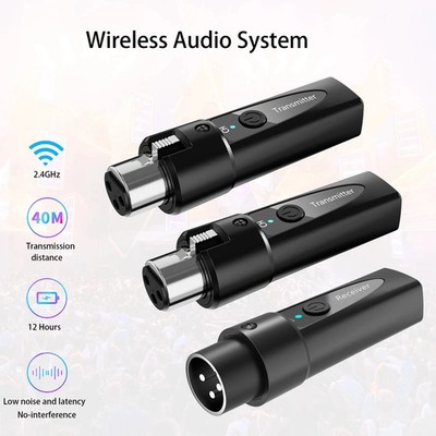 2,4 GHz XLR Drahtloses Mikrofon Sender Empfänger Wiederaufladbarer Mikrofonadapter