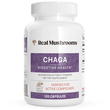 Real Mushrooms Organic Chaga Extract 120 Capsules Immune Support