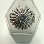 STUNNING .925 Vintage Sterling Silver Estate Ring Size 6 w-Colorless stone