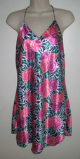 Vintage 90s Floral Satin Slip Gown Dress Size Large Intimate Fantasy EUC