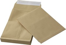 1000 St. B5 Faltentaschen braun 110 gr. Versandumschl&auml;ge 30 mm Falte Briefh&uuml;lle