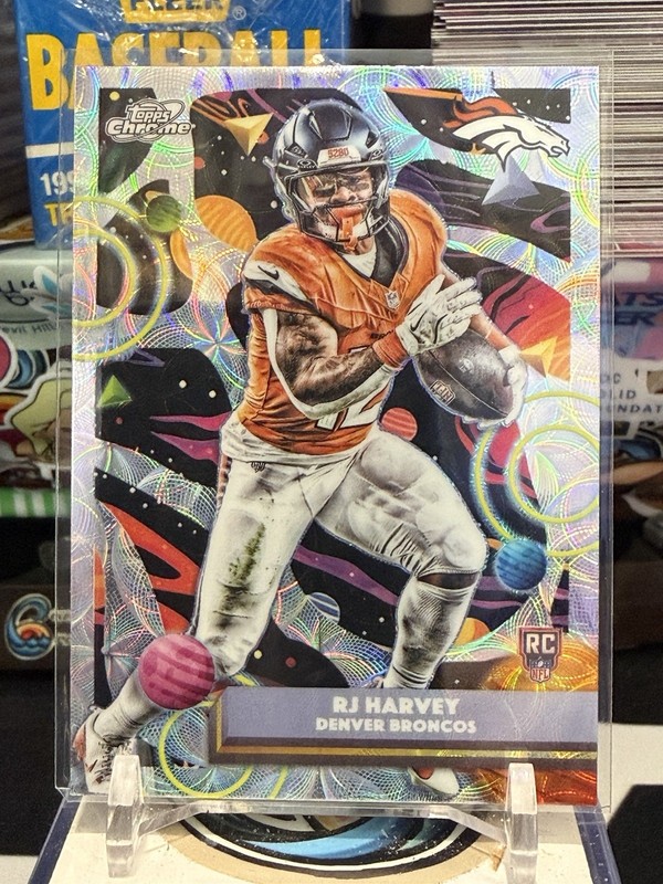 2025 Topps Cosmic Chrome Nucleus Refractor RJ Harvey #99 DENVER BRONCOS TZ