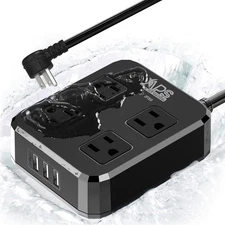Outdoor Power Strip Weatherproof, Waterproof Surge Protector with 4 Wide Outl...