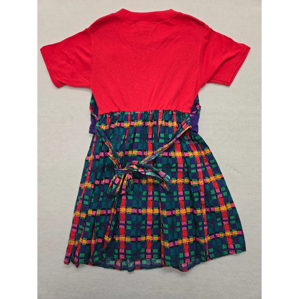 Vestido xadrez roxo vintage Emily West para meninas tamanho 10 infantil - Imagem 2 de 4