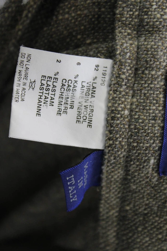 Incotex Womens Wool Pleated Lined Button Zip Straight Leg Pants Khaki Size EUR 4 - Image 4 of 4