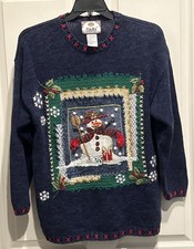 Tiara International Vintage Womens Christmas Sweater Large
