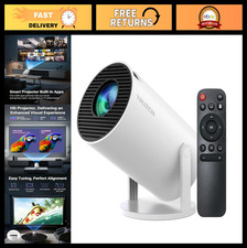 Portable Mini Projector WiFi 6 Bluetooth 5.2, 4K 1080P FHD, Auto Keystone, Andro