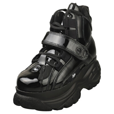 Buffalo Calf Leather Patent Damen Black Stiefel Plattform