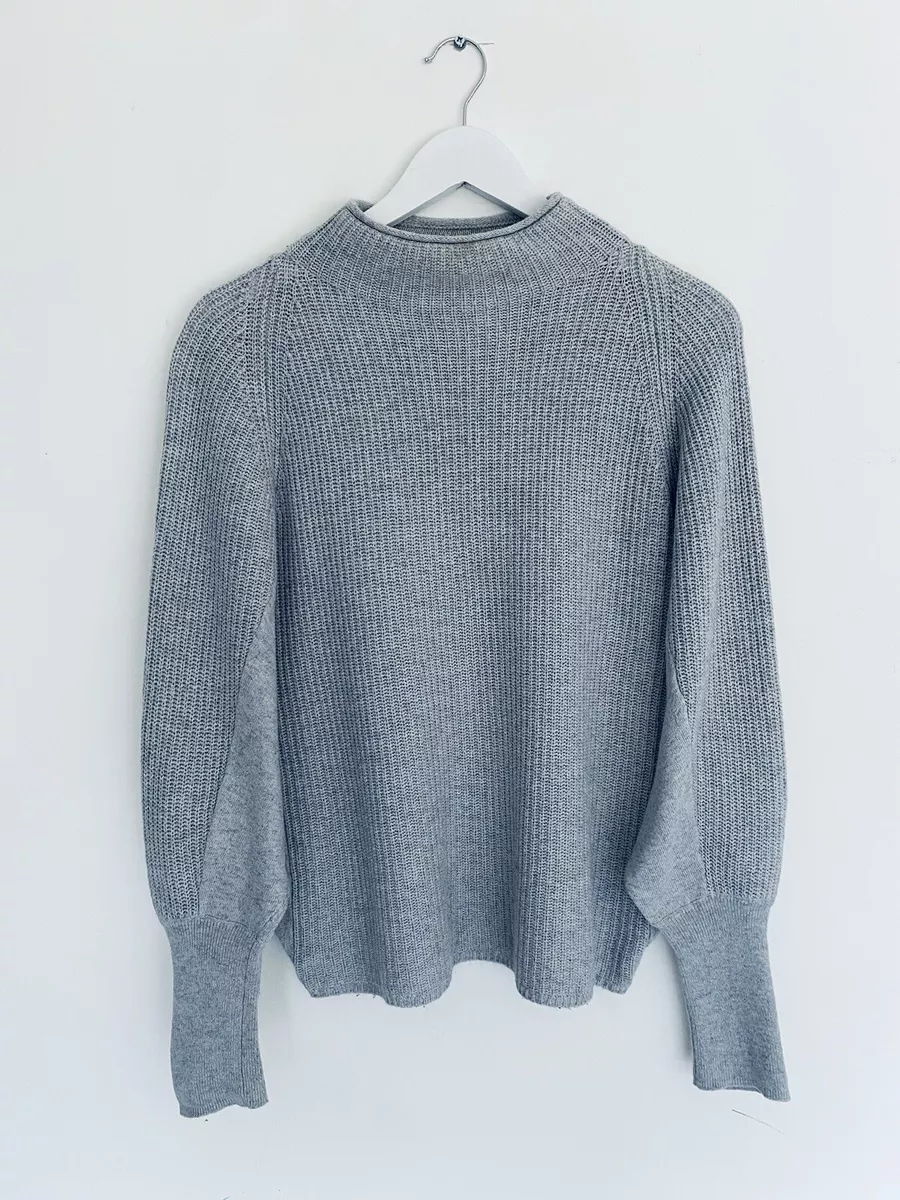 MINT VELVET Womens Grey Cashmere Blend Knitted Batwing Jumper