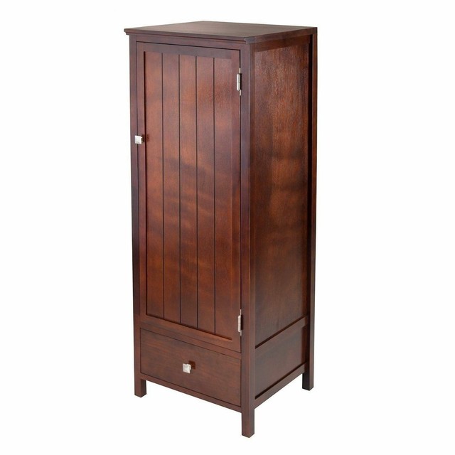 Walnut Pantry Storage Cabinet Wooden Laundry Closet Organizer Jelly Cupboard For Sale Online