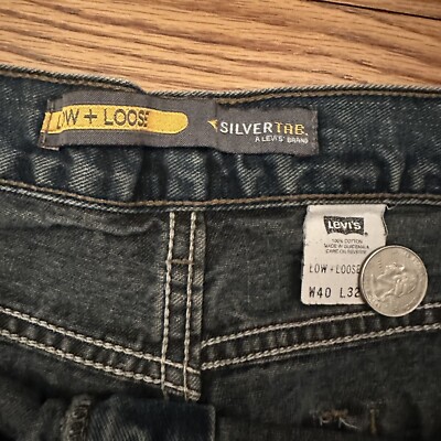 Vintage 90s Levis Silvertab Blue Low Loose Denim Jeans Size 40x32