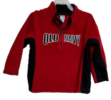 Old Navy Boys Size 4T Long-Sleeve Sweatshirt, 1/4 Zip, Red  Black