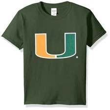 Two Feet Ahead NCAA Miami Hurricanes Children Unisex Short Sleeve Tshirt,Smal...