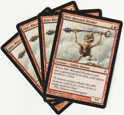   4 MAGIC The Gathering AKKI BLIZZARD-HERDER Creature PLAYSET BOK/EN 2005 NM/EX