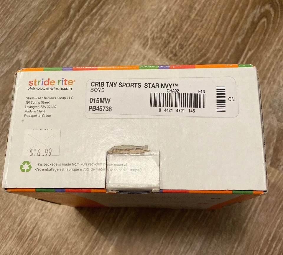 Zapatos Stride Rite Cuna & Crawl Azul Marino Pequeños Deportes Estrella 3-6 meses Nuevos Caja Abierta Foto 2 de 4