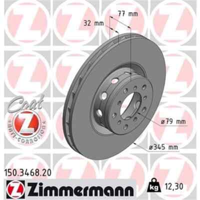 2x ZIMMERMANN Bremsscheibe 150.3468.20