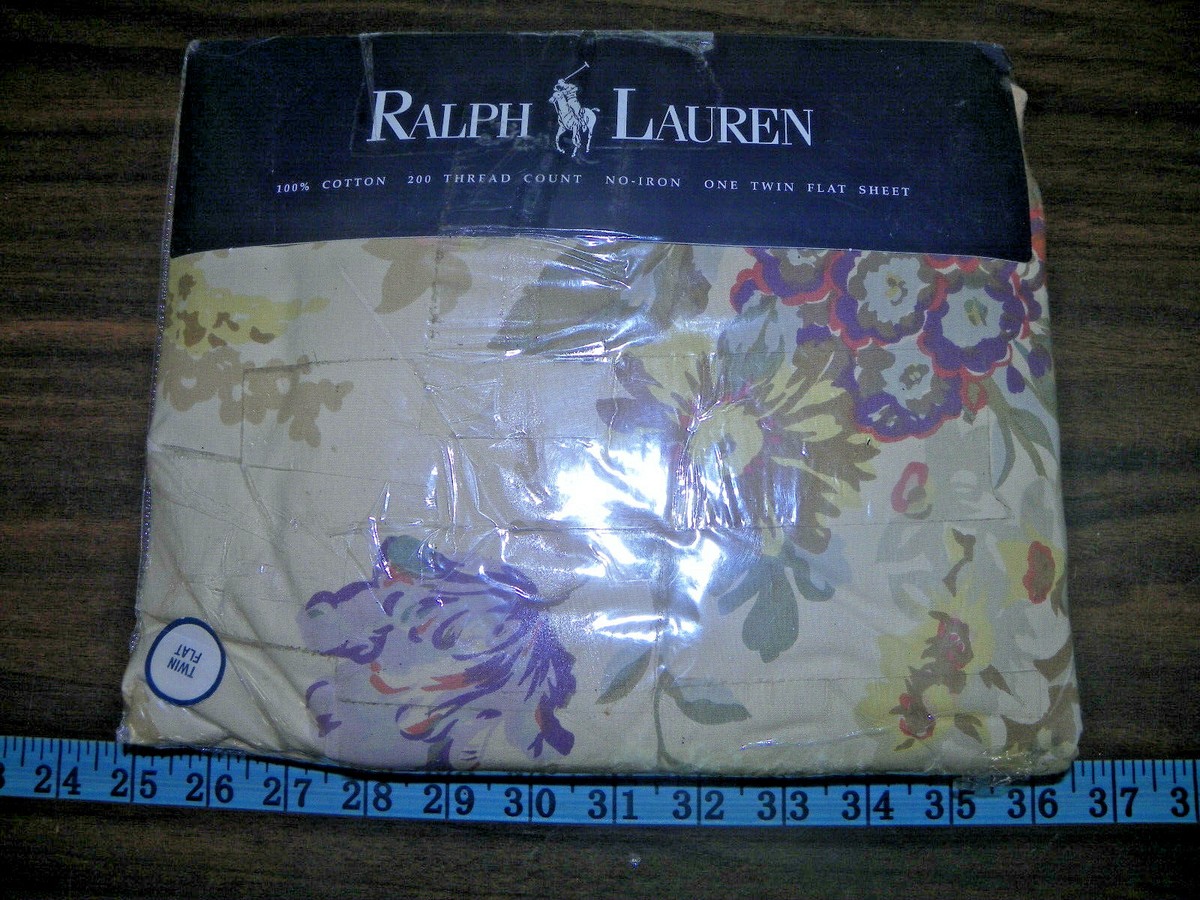 RALPH LAUREN KIRSTEN NEW TWIN FLAT SHEET-Vintage-COTTON NEW OLD