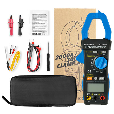 BTMETER Zangenmultimer Power Factor Clamp Meter 9999 Zählungen Leistungsmesser