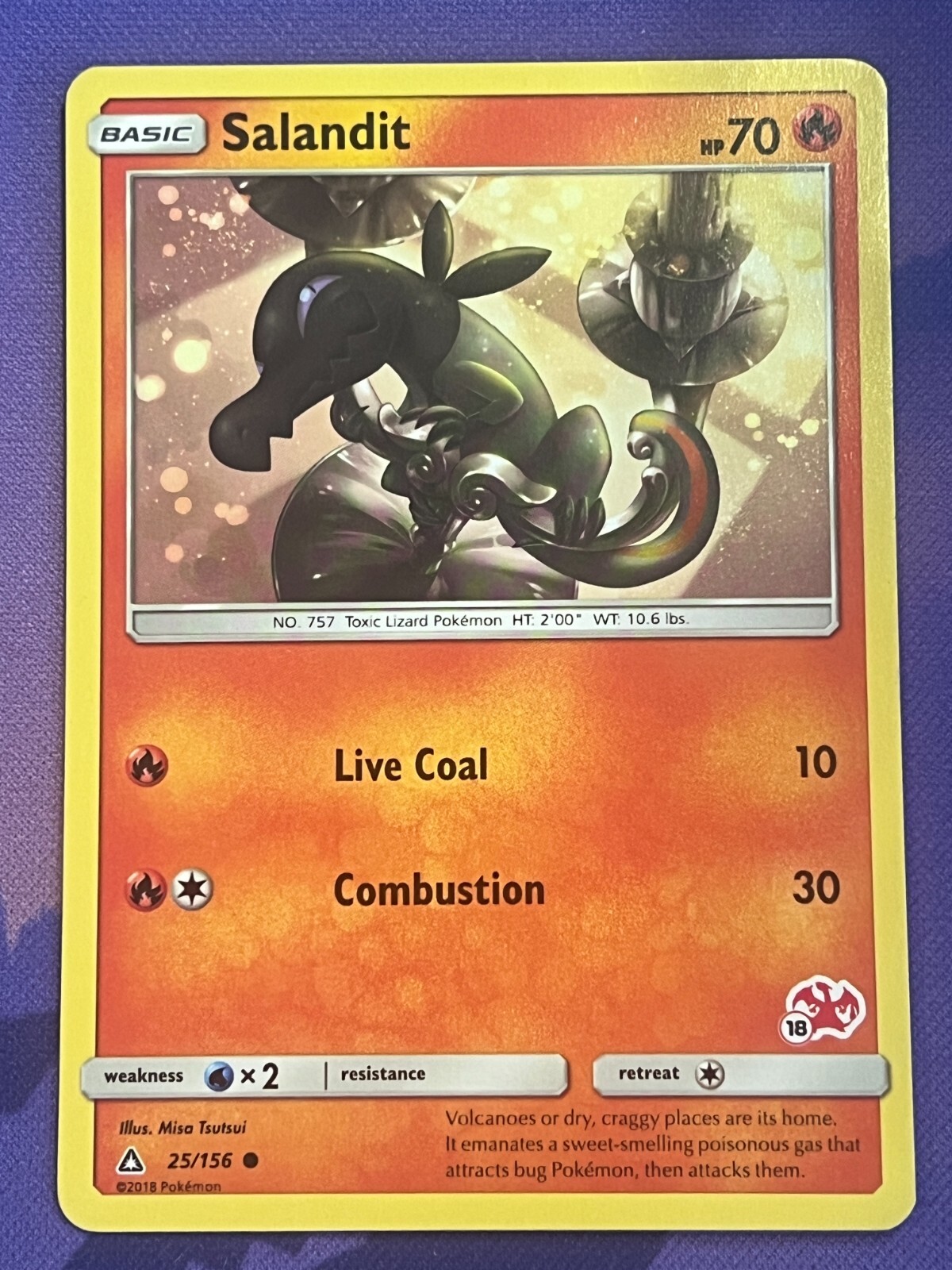 Salandit #18 25/156 Ultra Prism Charizard Stamped Pokemon Card