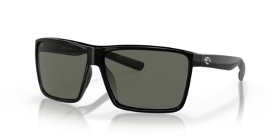 Costa Del Mar Rincon Unisex Square Sunglass Black/Polarized Gray 580G GLASS 63mm