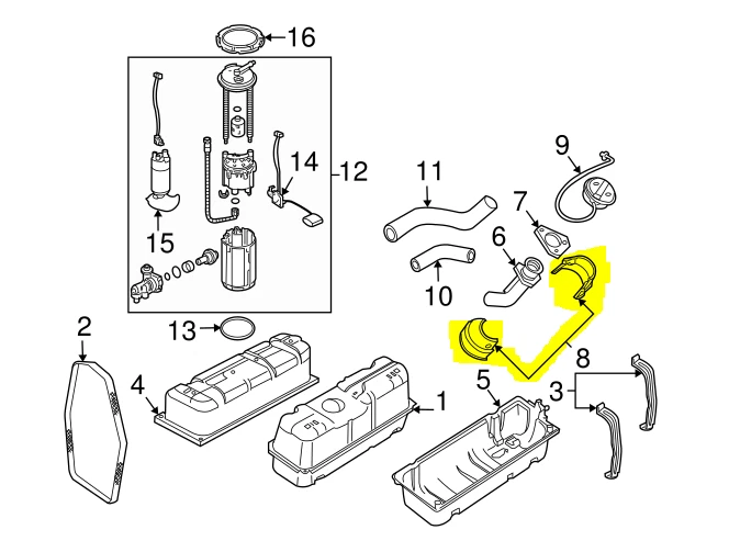 Conjunto de collar de tubo de llenado de tanque de combustible GM NOS 92120583 para Pontiac GTO 2004-2006 Foto 3 de 4