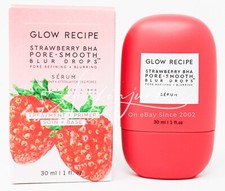 Glow Recipe Strawberry BHA Pore-Smooth Blur Drops Serum 1 oz / 30 ml Authentic