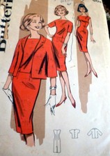  LOVELY VTG 1960s OVERBLOUSE, DRESS,  JACKET Sewing Pattern 11/31.5