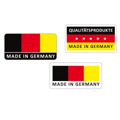 MADE IN GERMANY 40 x 20 mm Folienaufkleber Etiketten handlich auf Rolle verpackt