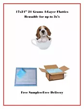 17x24" 4-Layer Puppy Training Pads 21 gr. Reusable 2-3x's Chose 300-600-900-1200