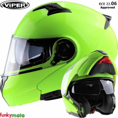 Viper RSV345 DVS Modular Klapphelm vorne Motorradhelm ECE Bike Crash Fluo