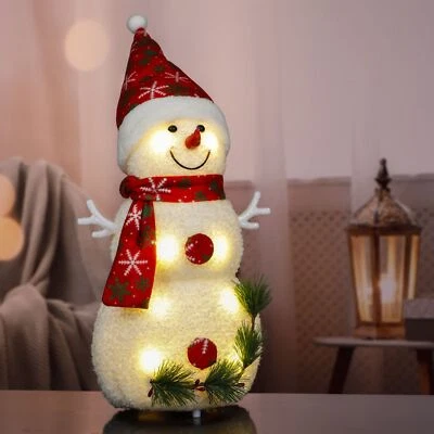 LED Dekorativer Schneemann Weihnachtsdeko Weihnachtsbeleuchtung Fensterdeko 42cm - Bild 1 von 4