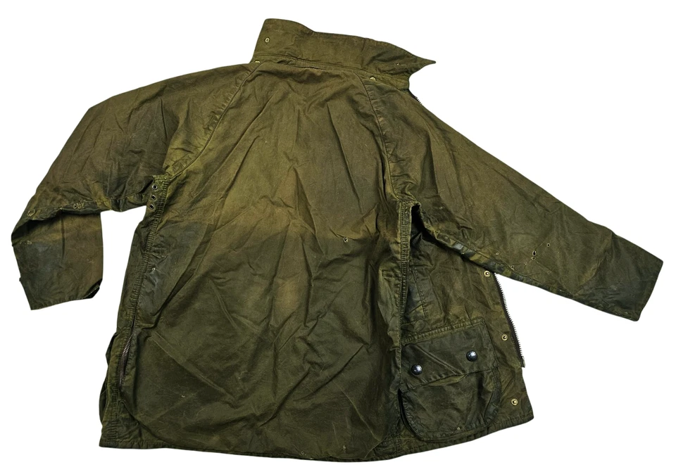 LO ÚLTIMO DE COLECCIÓN Chaqueta Abrigo Para Hombre BARBOUR @ A150 BEAUFORT FORRADO A CUADROS OLIVA ENCERADO C34 XS Foto 4 de 4