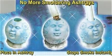 3 Cigarette Butt Snuffers '''MAN IN THE MOON' '  SANITARY,  ASHTRAY. DECORATIVE