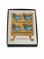 Vatican Homes Set of 4 Drawer Pulls Tiffany Pale Blue Birds New In Box With FLAW