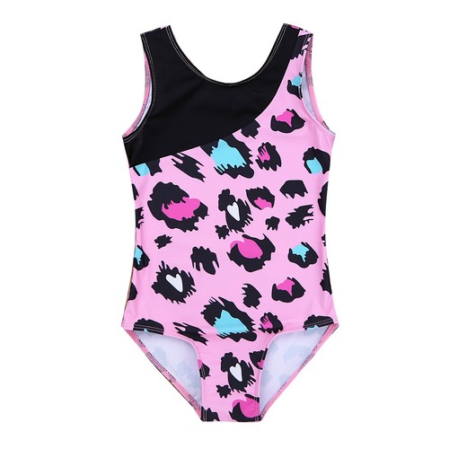 Kids Girls Ballet Leotard Splice Dance Gymnastics Athletic Bodysuit Activewear - Picture 10 of 48