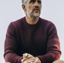 Taylor Stitch Wharf Sweater Burgundy Red Merino Wool NEW Men's Variety Sizes