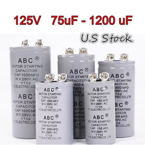125V AC MOTOR STARTING CAPACITOR CD60  Screw Termi  100/200/300/400/500 uF mfd