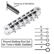 GeetarGizmos Guitar BRIDGE SADDLE SLOTTING FILE SET - serrated stainless steel