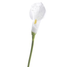 Set of 6 Artificial White Iridescent Beaded 26-1/2" Calla Lily Stems