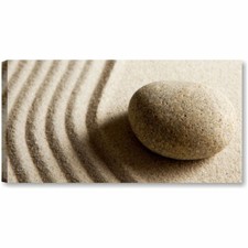 Sabbia zen 2 - Quadro bagno moderno 90x45 stampa su tela relax centro estetico