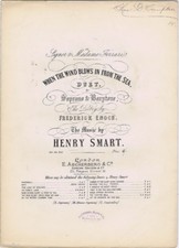 When The Wind Blows In From The Sea, Duet Soprano & Baritone, 1880s Antiqu music