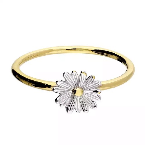 Bague Ancienne En Plaqué Or Poinçonnée - Taille 54, Anneau Simple Doré Occasion