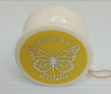 Duncan Yellow /White Vintage Made in USA Butterfly Yo-Yo Toy