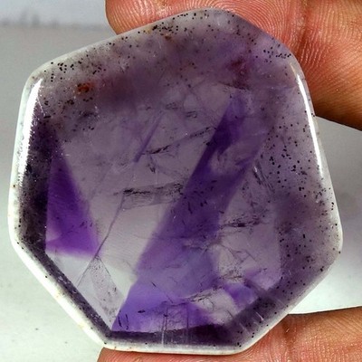 120.00Cts 100% Natural Excellent Amethyst Slice Gemstone Fancy Cab 44x 45x 07mm